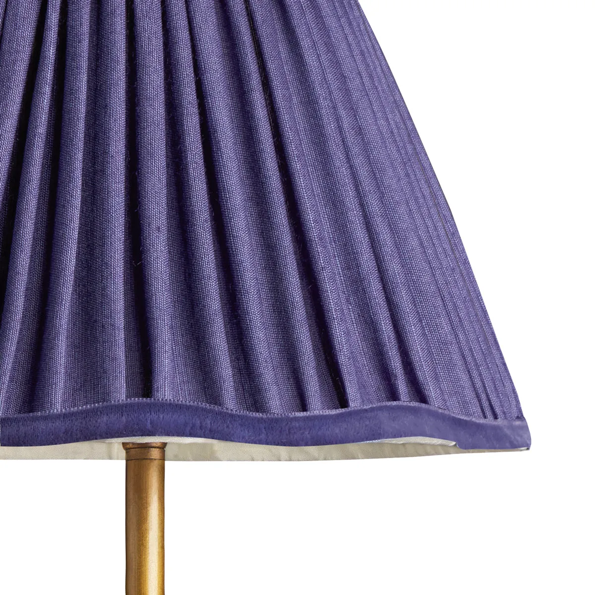 20cm scalloped shade in Cobalt silk with velvet tape