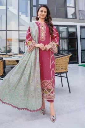 3PC Embroidered Unstitched Lawn Suit KSE-2625