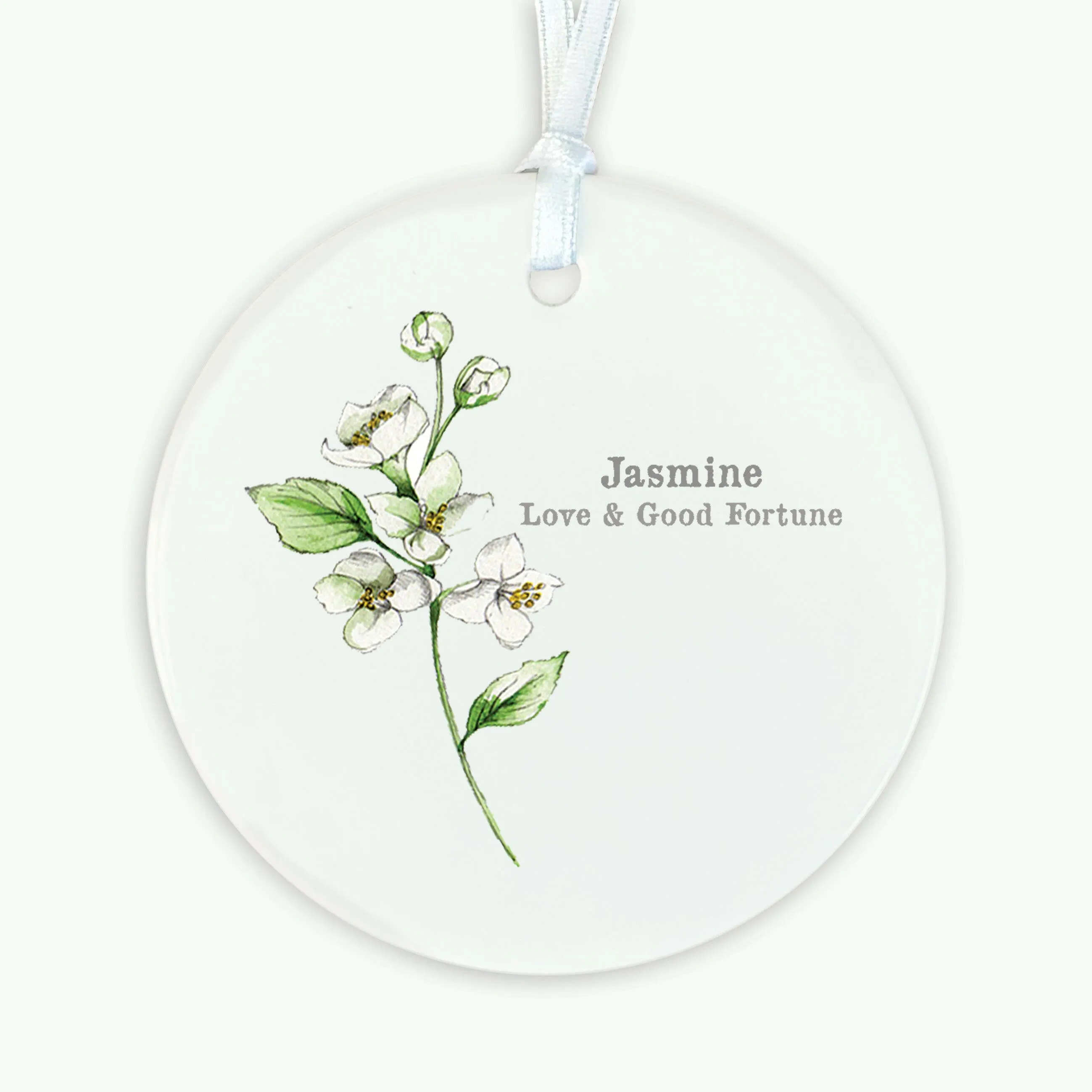 A6 Greeting Card with Ceramic Keepsake - Flowers Jasmine