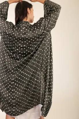 BLACK DOT SILK KIMONO LUNI