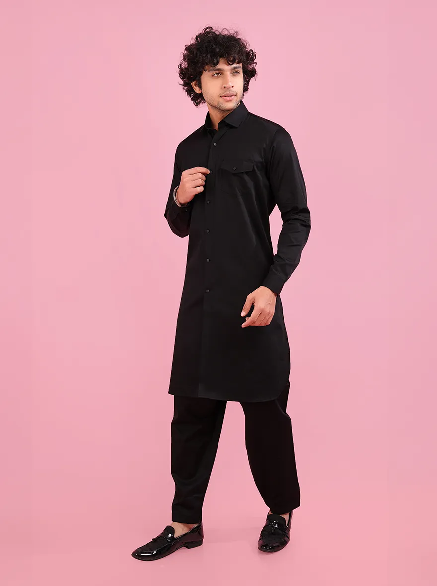 Black Pathani Kurta | Azania