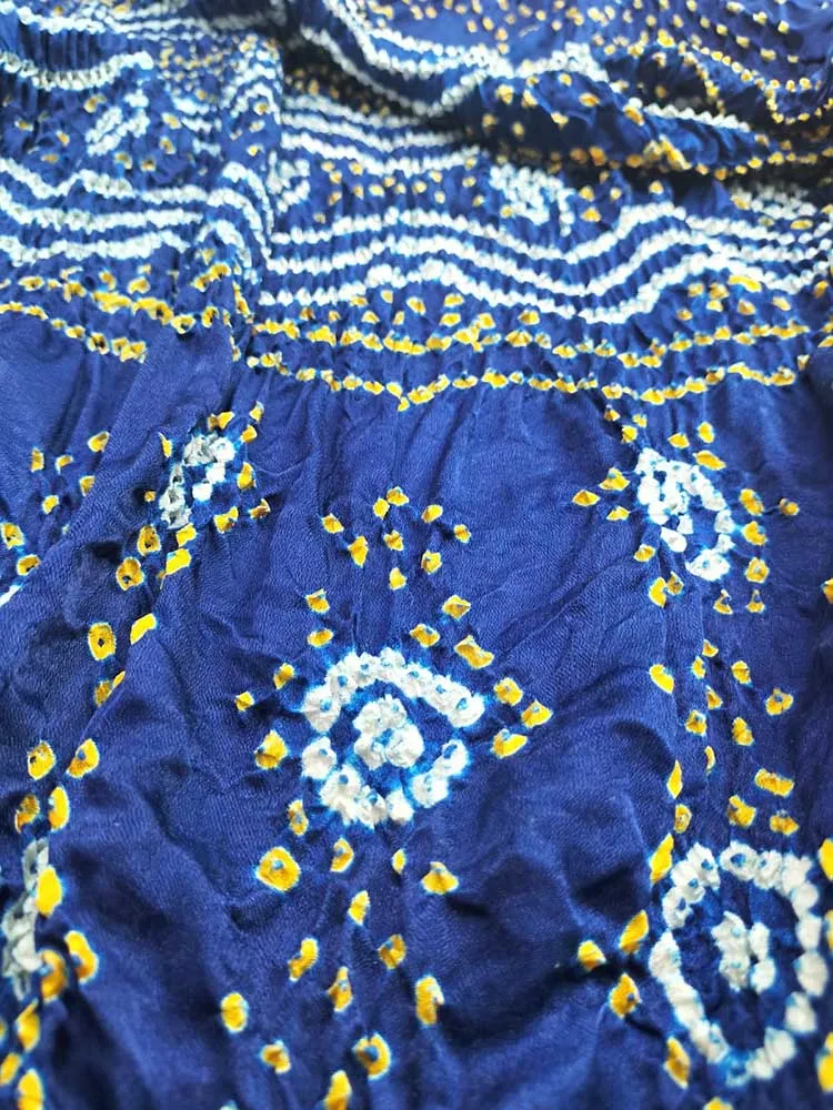 Blue Bandhani Gajji Silk Dupatta