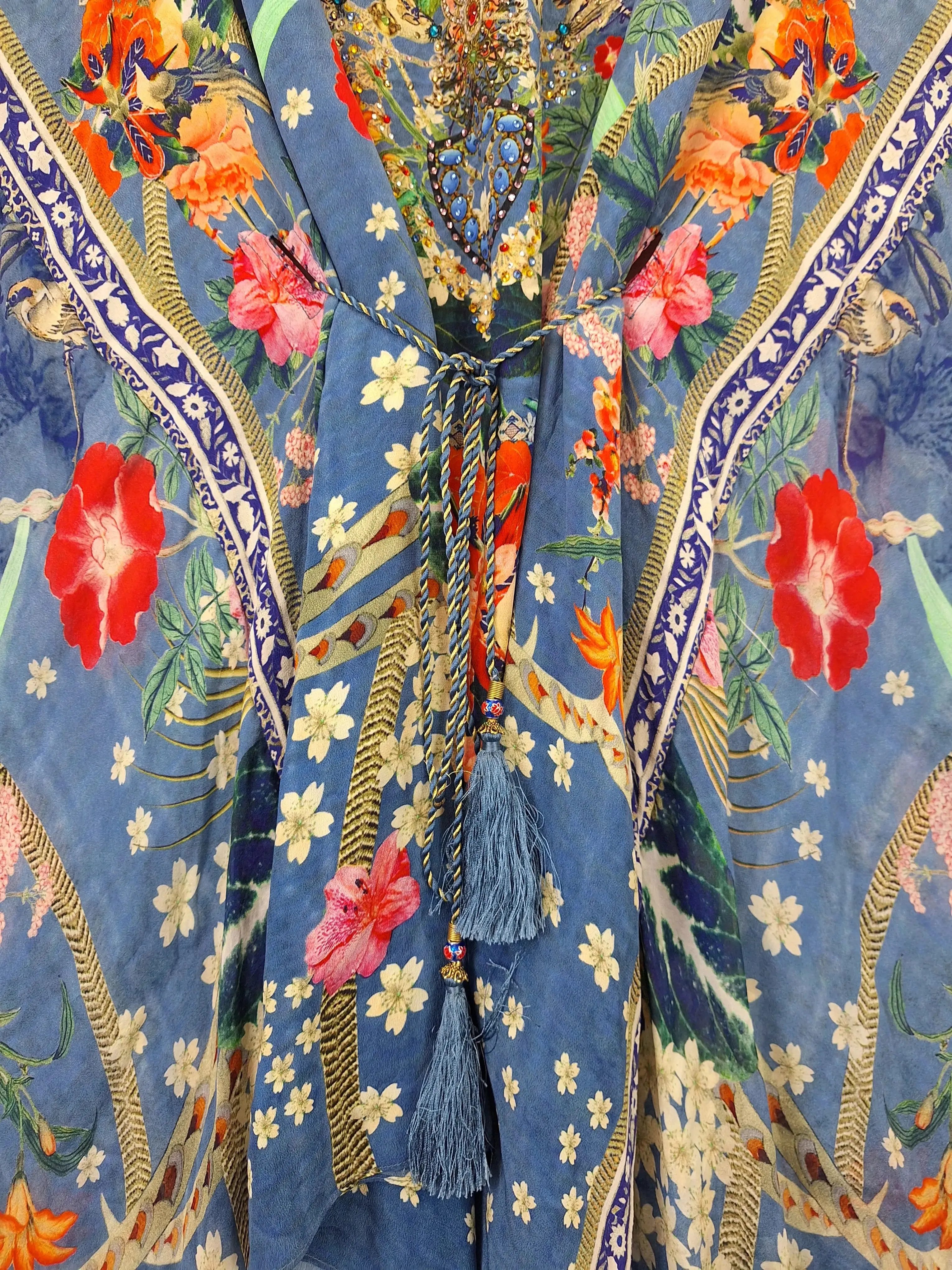 Camilla Embellished Bat Wing Kaftan Mini Dress Size OSFA