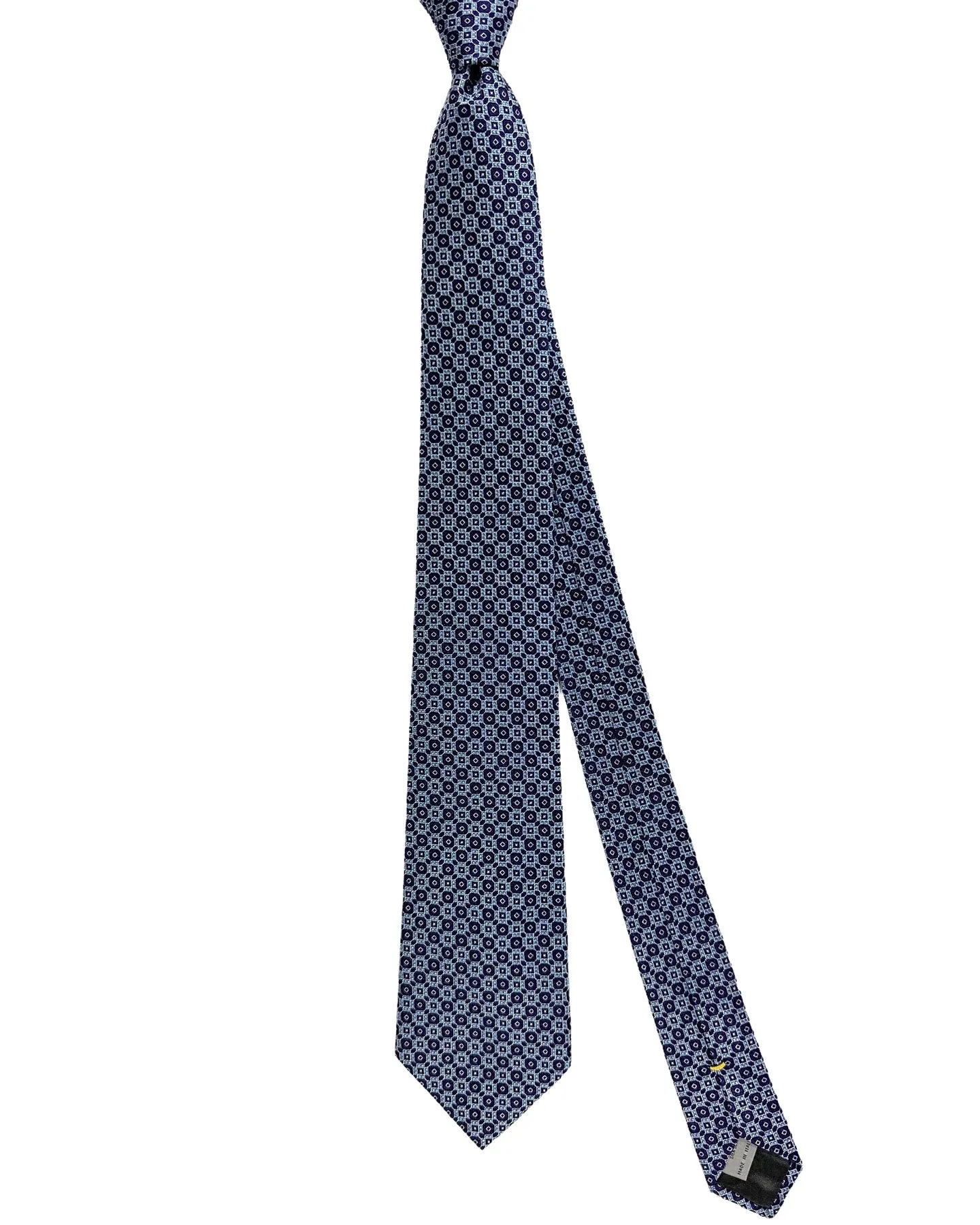 Canali Silk Tie Purple Blue Geometric Pattern