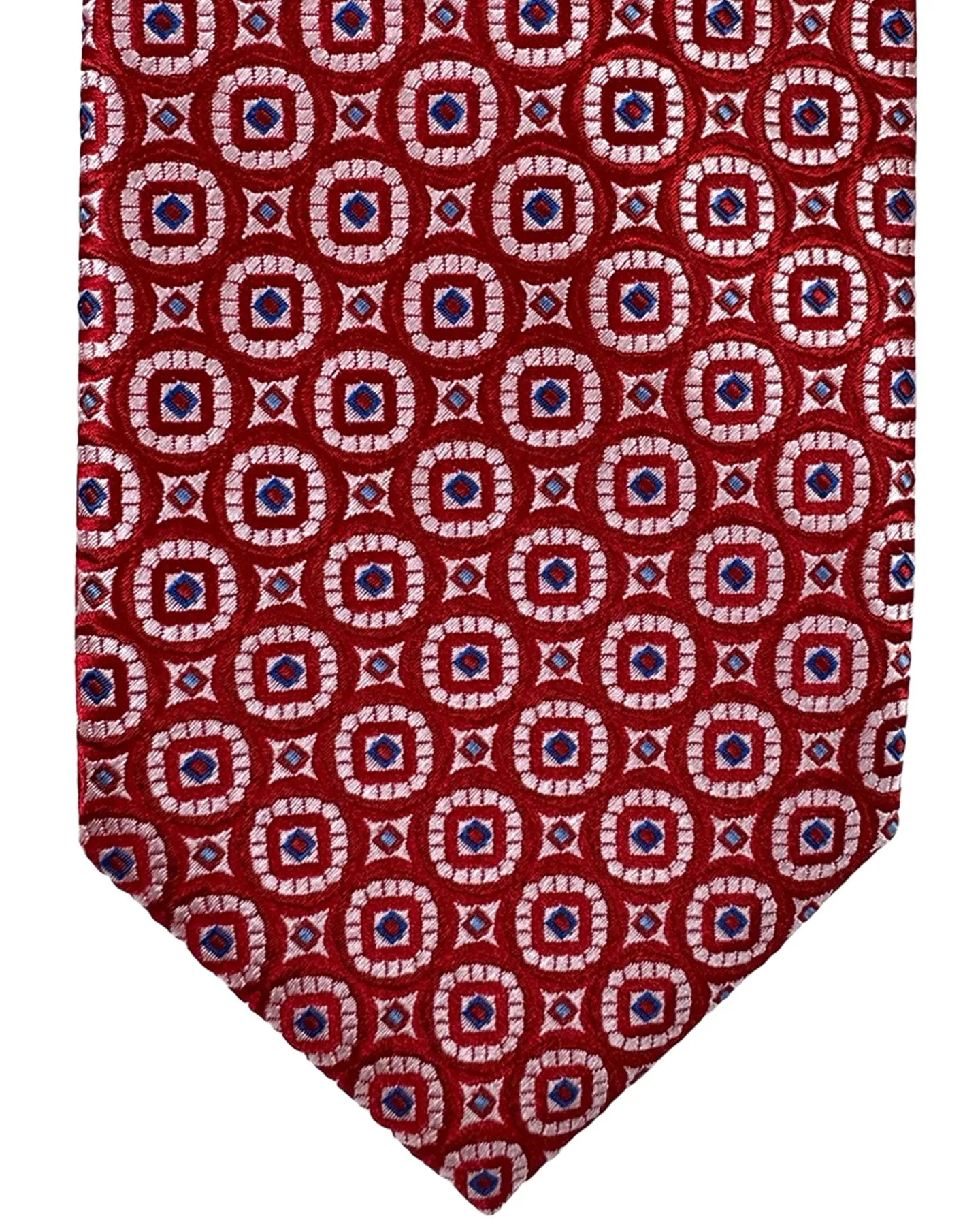 Canali Silk Tie Red Medallion Design