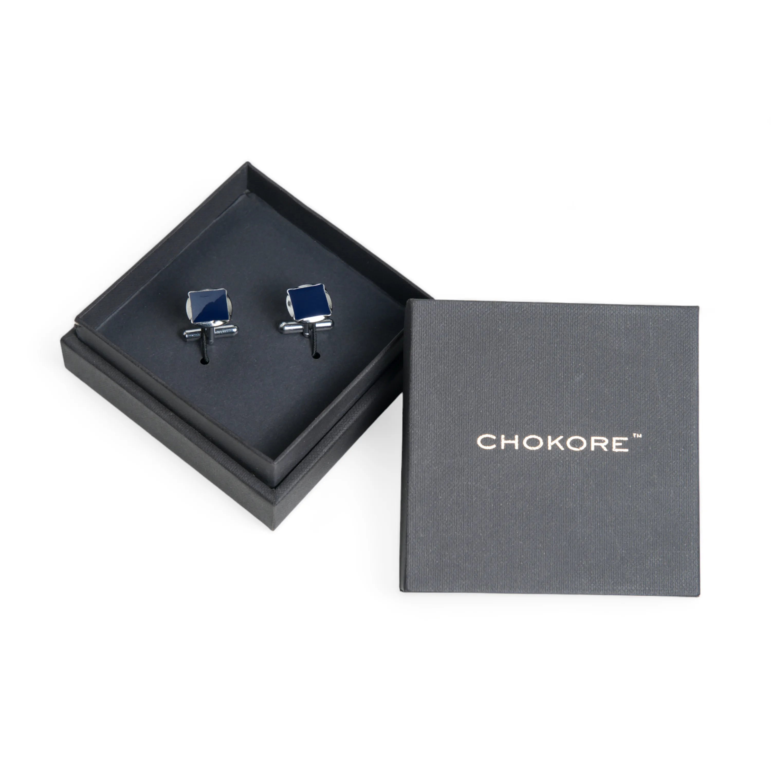 Chokore Circular Square Cufflinks (Blue)