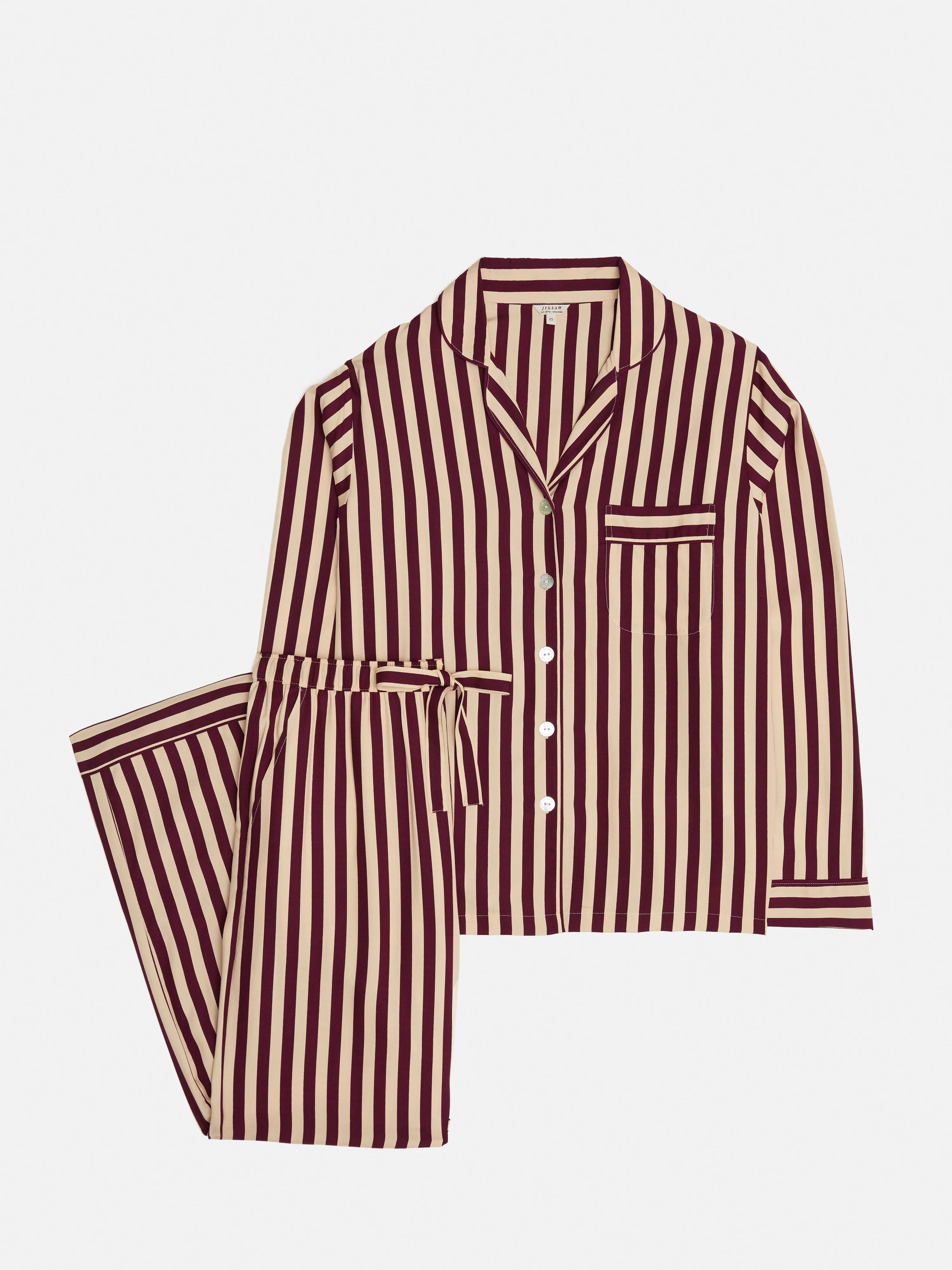 Burgundy Classic Striped Pyjamas