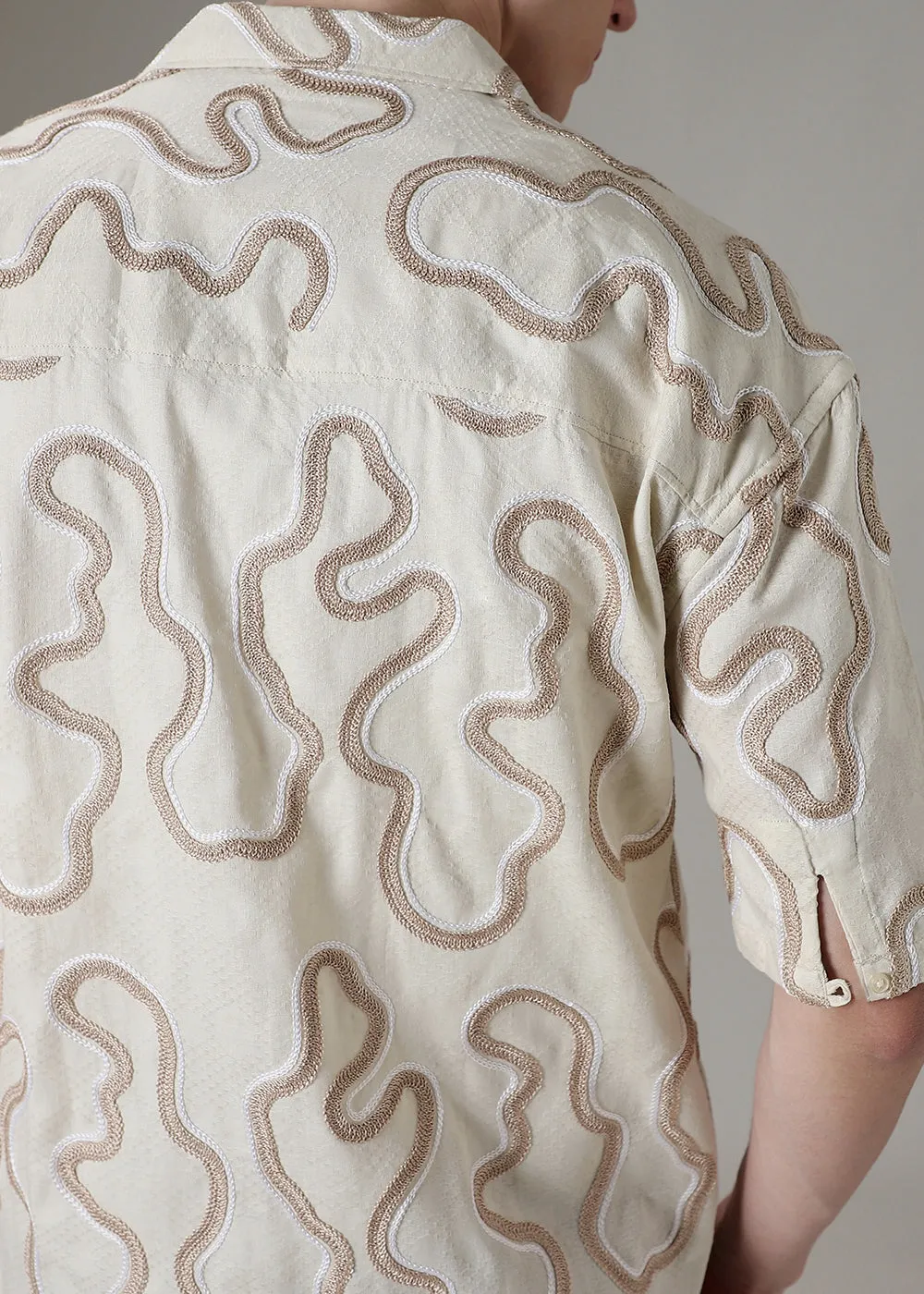 Cream Embroidered Shirt