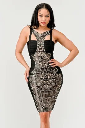 Diva Moment- Black Aztec Dress