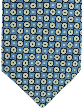 Blue E. Marinella Silk Tie with Geometric Design - On Sale