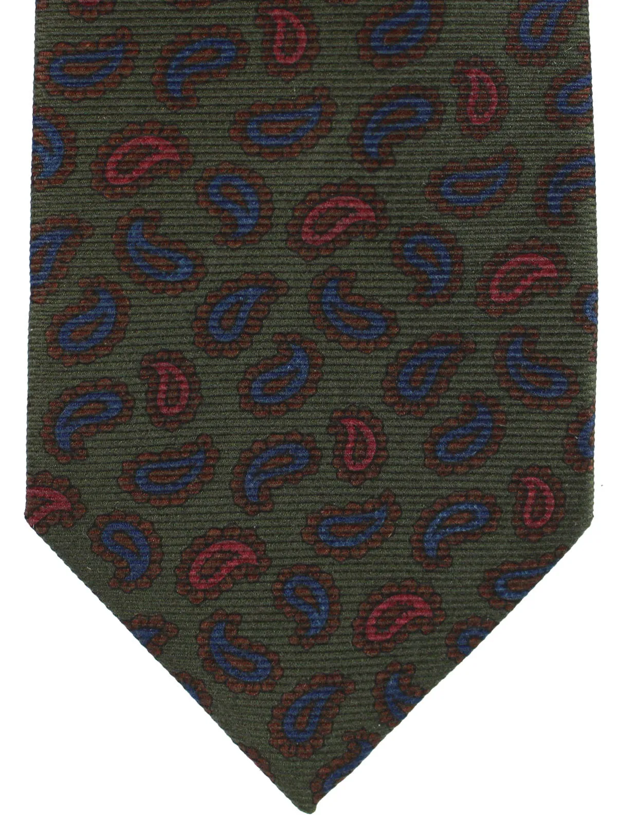 E. Marinella Silk Tie Brown Navy Burgundy Paisley SALE