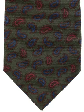 E. Marinella Silk Tie Brown Navy Burgundy Paisley SALE