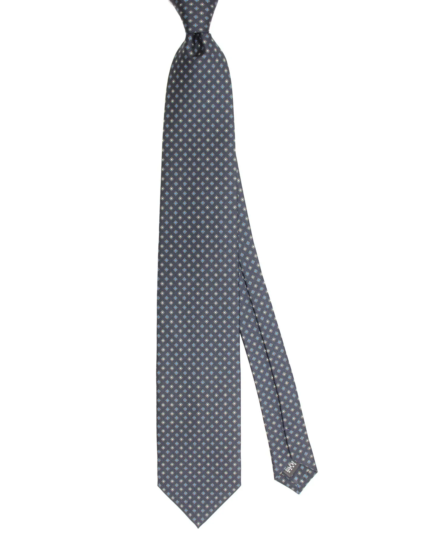 E. Marinella Tie Black Brown Blue Geometric Design