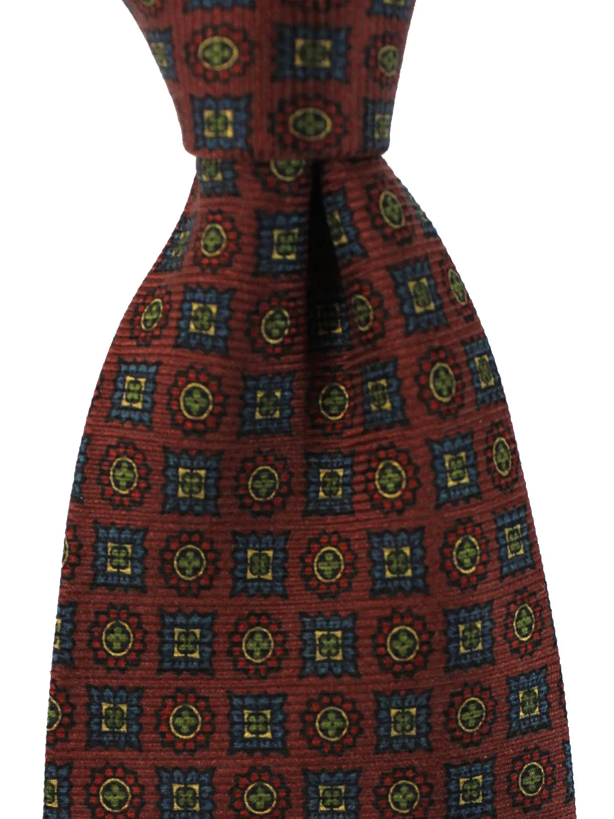 Brown E. Marinella Tie with Elegant Medallion Design