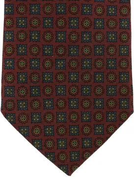 Brown E. Marinella Tie with Elegant Medallion Design