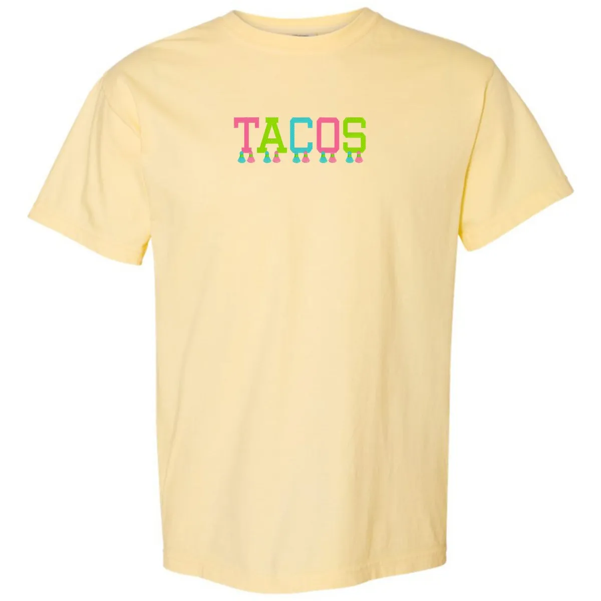 Embroidered Tasseled 'Tacos' T-Shirt