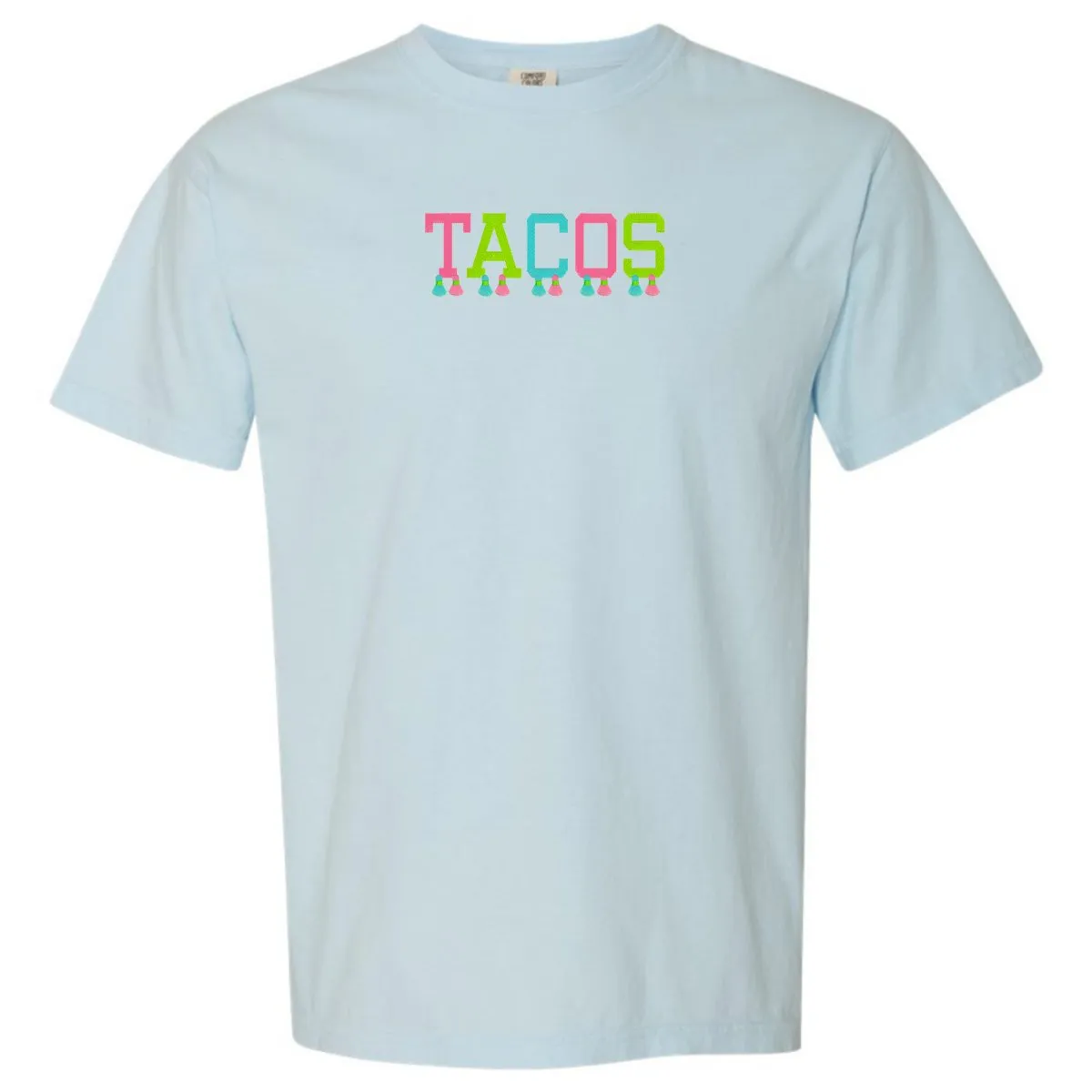 Embroidered Tasseled 'Tacos' T-Shirt