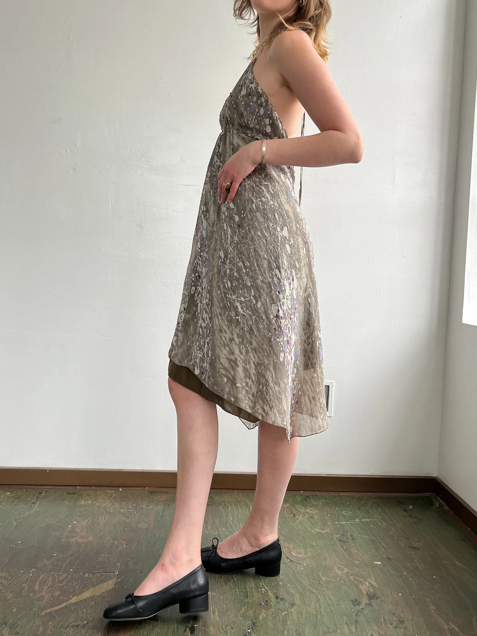 Gray Silk Handkerchief Dress (M)