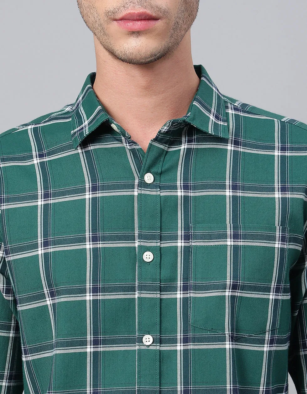 Green Checks Printed Shirt