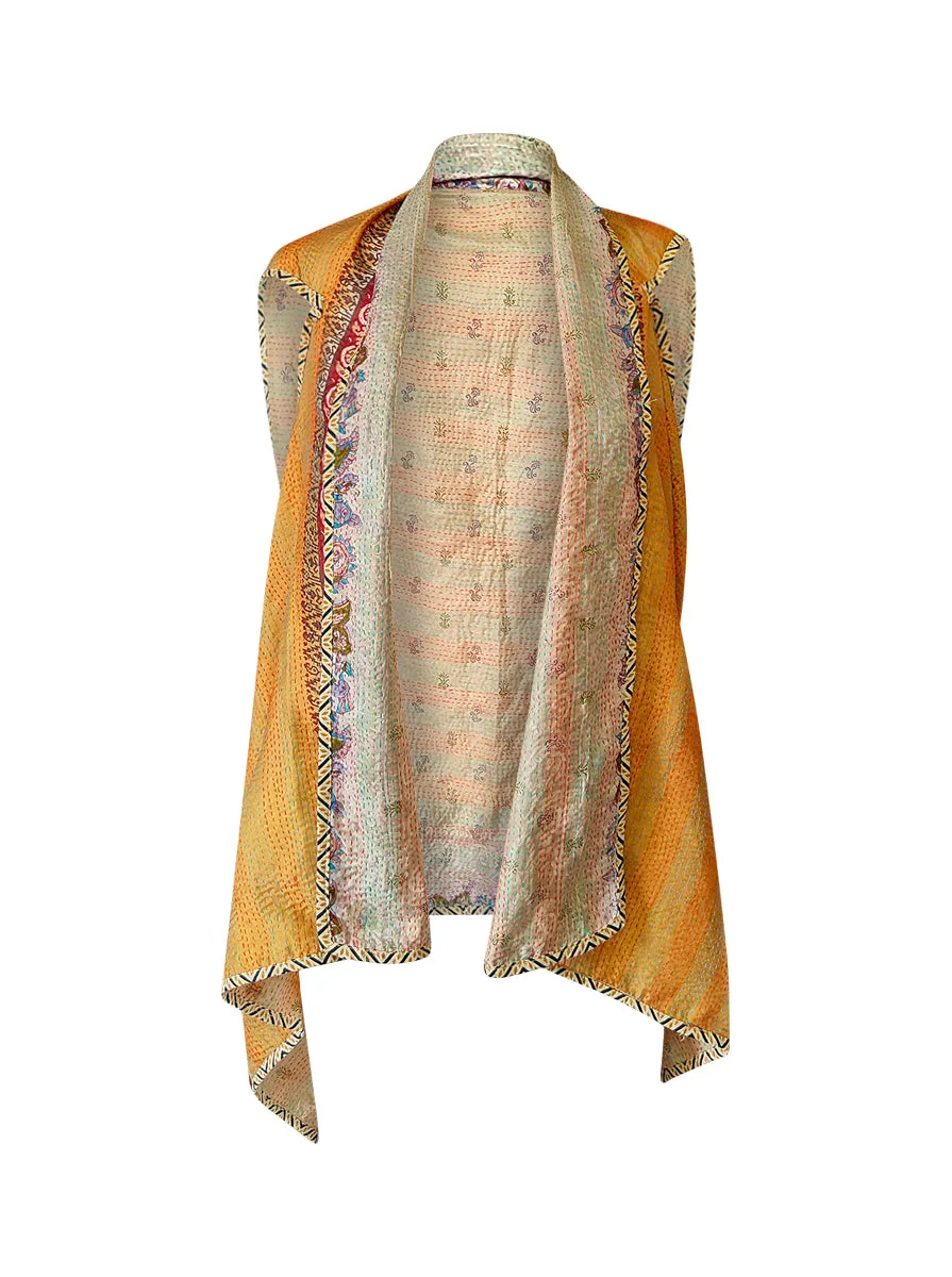 kantha vintage silk cape shona