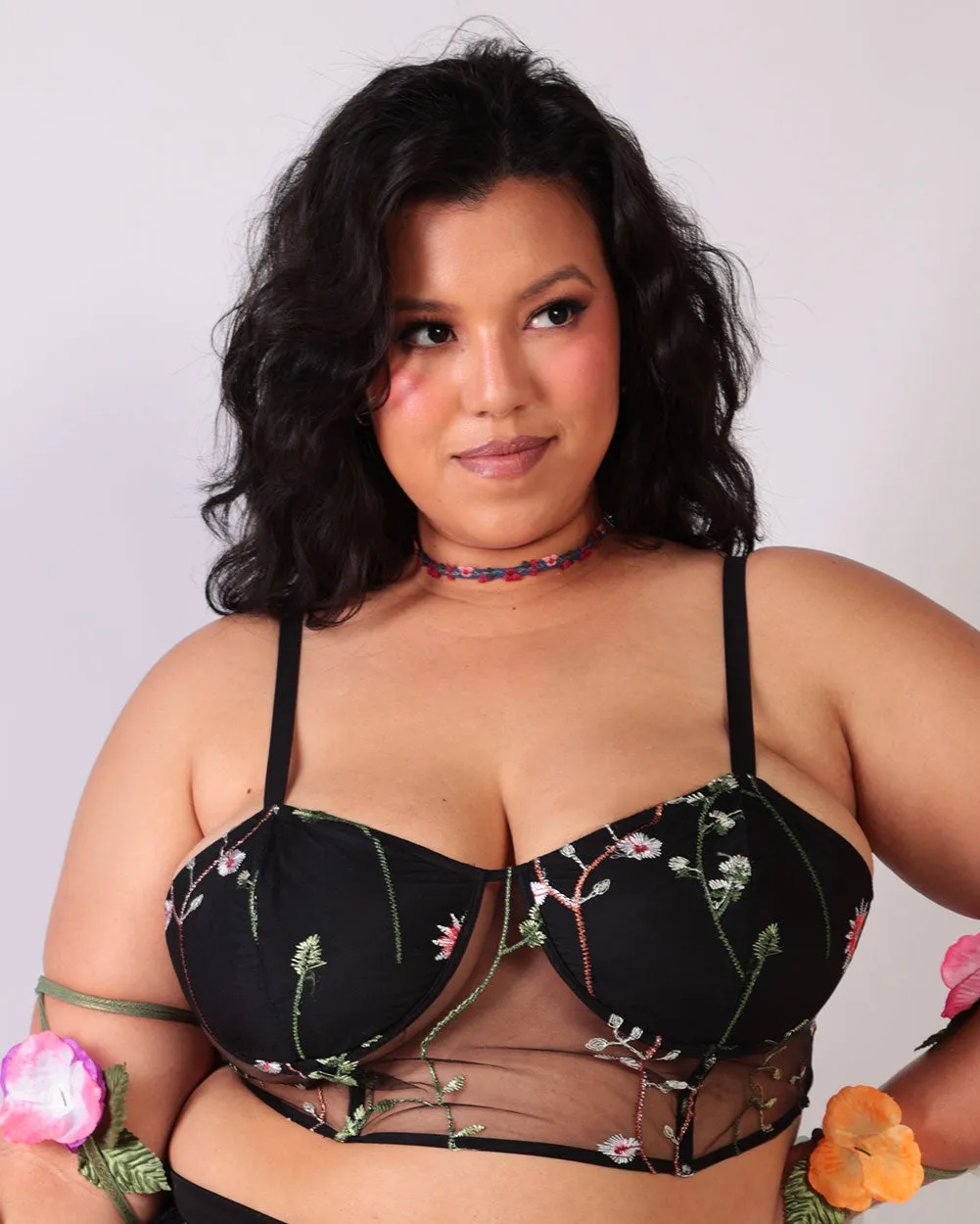 Lace Flowerfields Mesh Corset