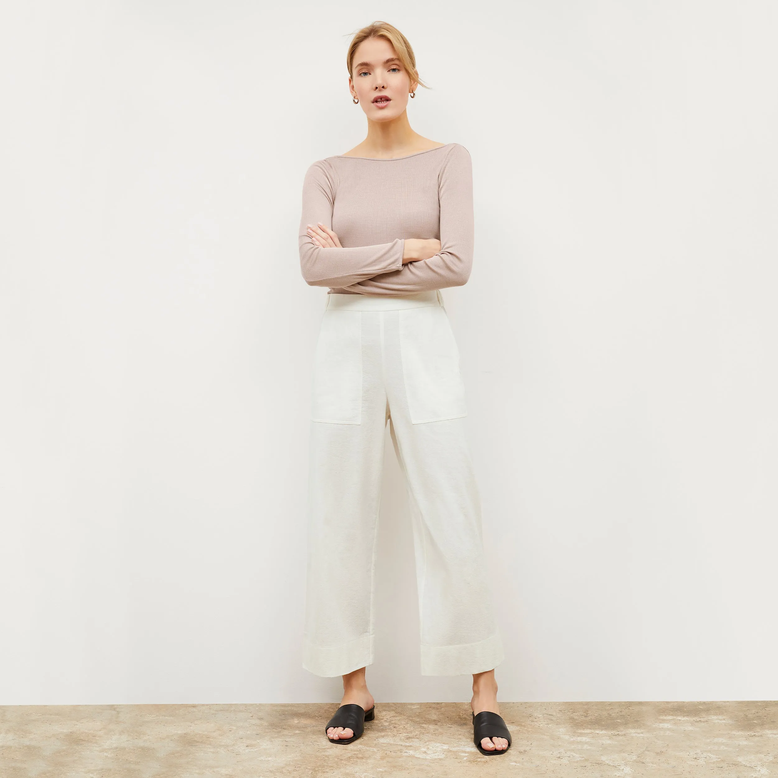 Meg Top - Ribbed Silk Jersey :: Blush