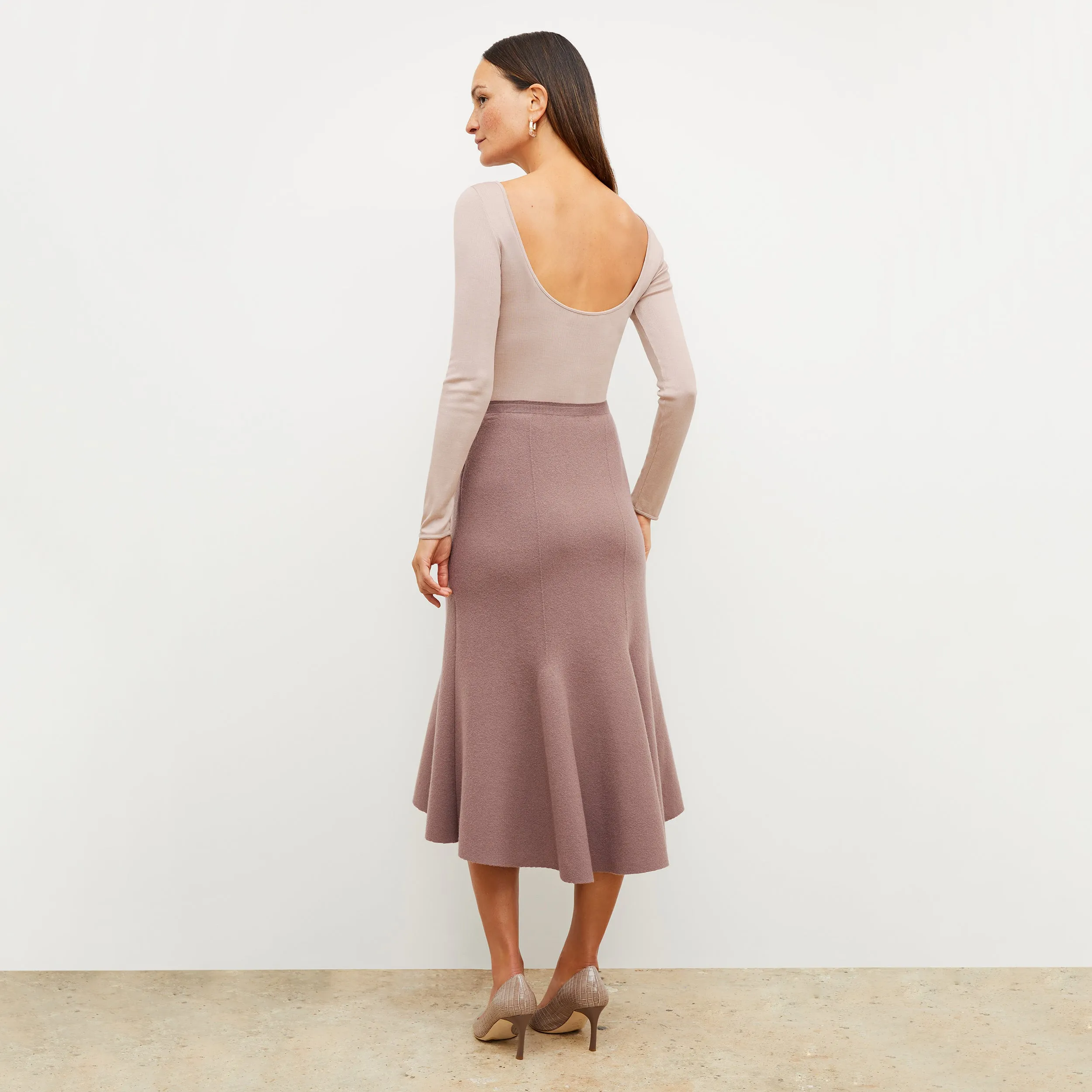 Meg Top - Ribbed Silk Jersey :: Blush