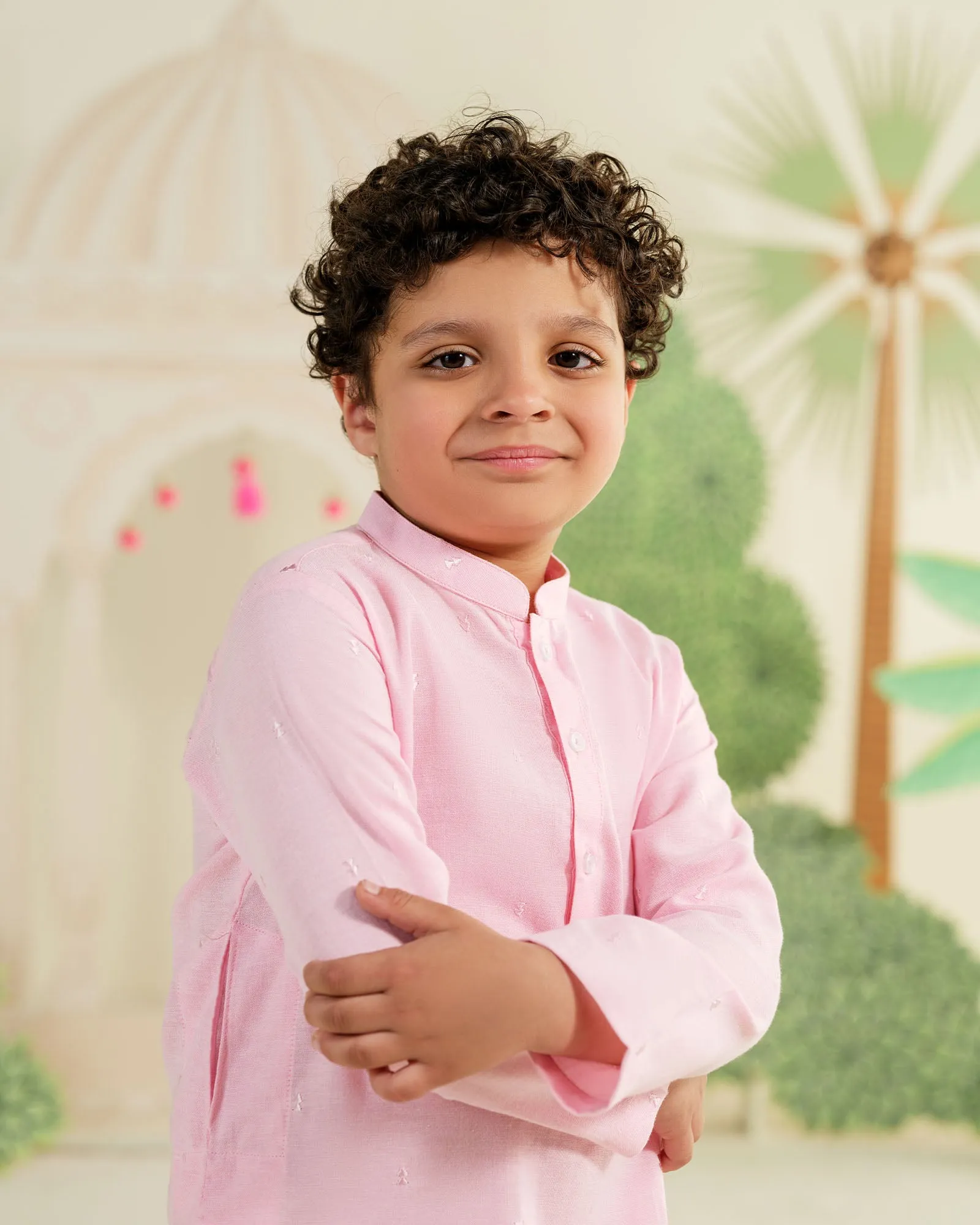 Pink Embroidered Kurta