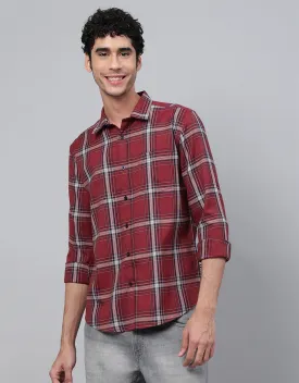 Rusty Red Checks Printed Shirt