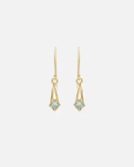 Silk / Pyramid Blue Sapphire Earrings