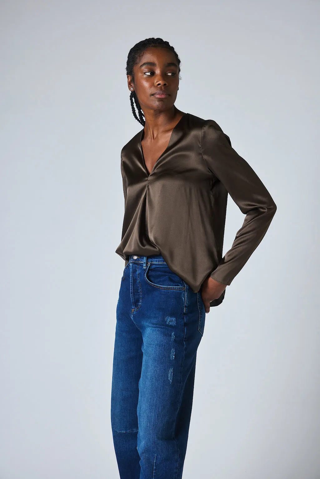 The Easygoing Long Silk Top